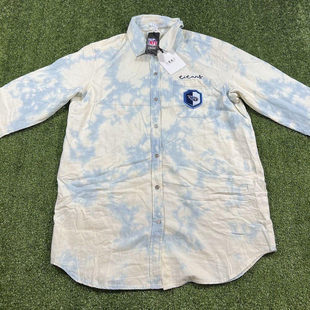 WEAR Tennessee Titans Denim Chambray Ombre Button Down Shirt XS